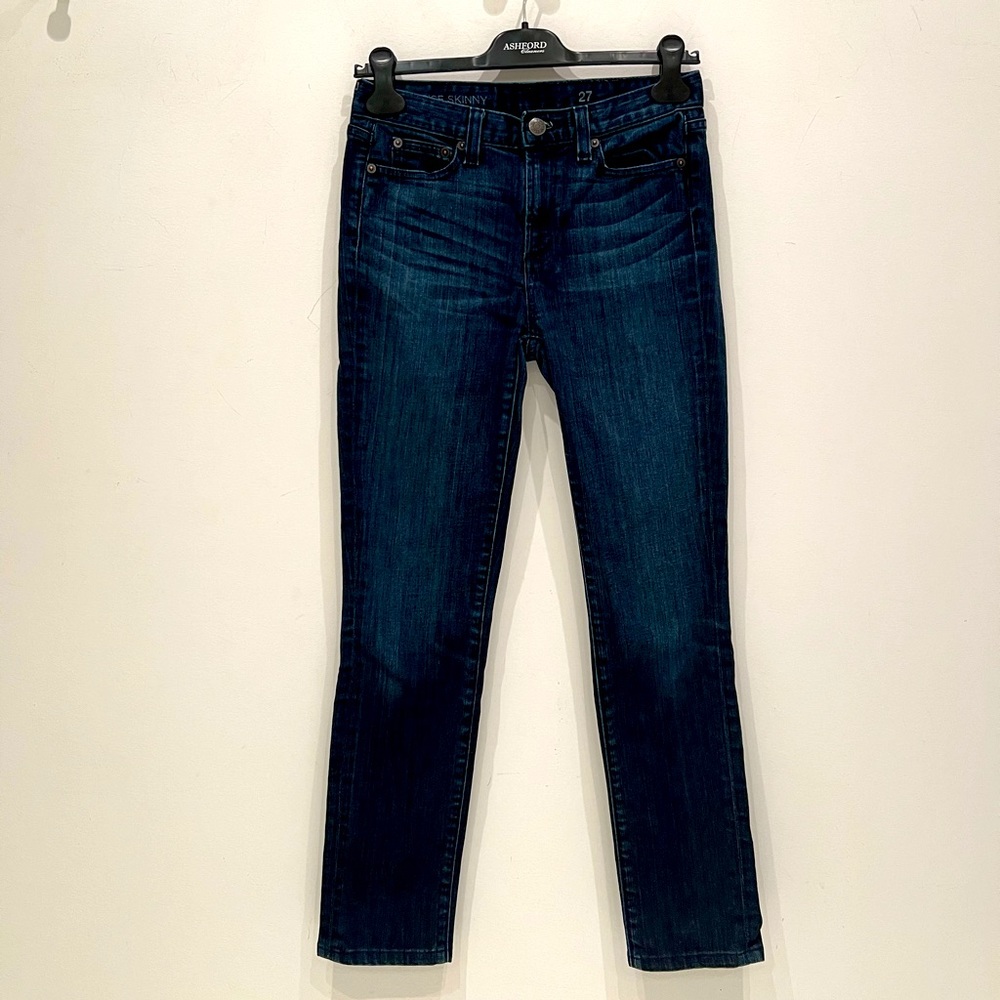 J. Crew High Rise Skinny Jeans in Dark Wash